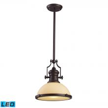 ELK Home Plus 66133-1-LED - Chadwick 1-Light Pendant in Oiled Bronze with Off-white Glass - Includes LED Bulb