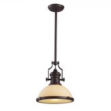 ELK Home Plus 66133-1 - Chadwick 1-Light Pendant in Oiled Bronze with Off-white Glass