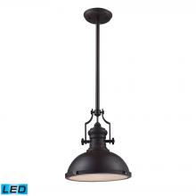ELK Home Plus 66134-1-LED - Chadwick 1-Light Pendant in Oiled Bronze with Matching Shade - Includes LED Bulb