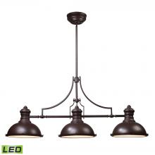 ELK Home Plus 66135-3-LED - Chadwick 3-Light Island Light in Oiled Bronze with Matching Shade - Includes LED Bulbs