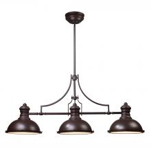 ELK Home Plus 66135-3 - Chadwick 3-Light Island Light in Oiled Bronze with Matching Shade