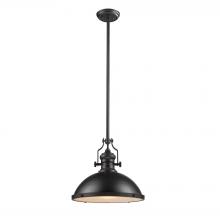 ELK Home Plus 66138-1 - Chadwick 1-Light Pendant in Oiled Bronze with Matching Shade