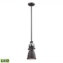 ELK Home Plus 66139-1-LED - Chadwick 1-Light Mini Pendant in Oiled Bronze with Matching Shade - Includes LED Bulb