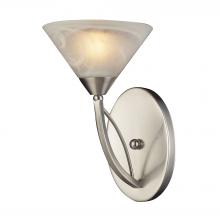 ELK Home Plus 7630/1 - Elysburg 1-Light Wall Lamp in Satin Nickel with White Swirl Glass