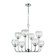ELK Home Plus 81365/4+4 - Emory 8-Light Chandelier in Polished Chrome with Clear Blown Glass