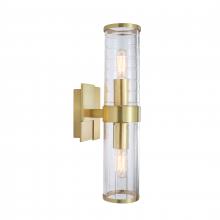 ELK Home Plus 8149-SB-CL - Stripe 15.25'' High 2-Light Sconce - Satin Brass