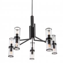 ELK Home Plus 8150-MB-CL - Stripe 31.75'' Wide 10-Light Chandelier - Matte Black