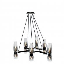 ELK Home Plus 9775-MBCH-CLGR - Flame 36'' Wide 12-Light Chandelier - Matte Black With Chrome