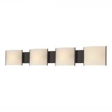 ELK Home Plus BV714-10-45 - Pannelli 4-Light Vanity Sconce in Oil Rubbed Bronze with Hand-formed White Opal Glass