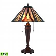 ELK Home Plus D4085-LED - Foursquare 24'' High 2-Light Table Lamp - Tiffany Bronze - Includes LED Bulbs