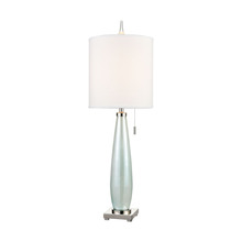 ELK Home Plus D4517 - Confection Table Lamp in Seafoam Green and Polished Nickel with a White Linen Shade