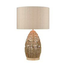 ELK Home Plus D4553 - Husk Table Lamp in Natural Finish with Mushroom Linen Shade