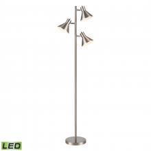 ELK Home Plus S019-7279-LED - Loman 65'' High 3-Light Floor Lamp - Satin Nickel - Includes LED Bulbs