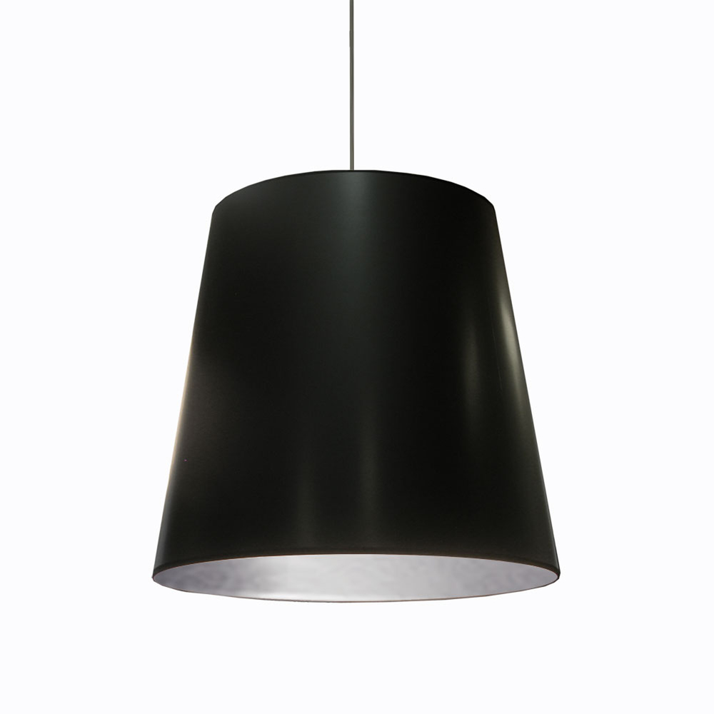 1LT Oversized Drum Pendant,Large - Blk/Slv