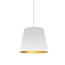 Dainolite OD-S-692 - 1 Light Tapered Drum Pendant with White on Gold Shade