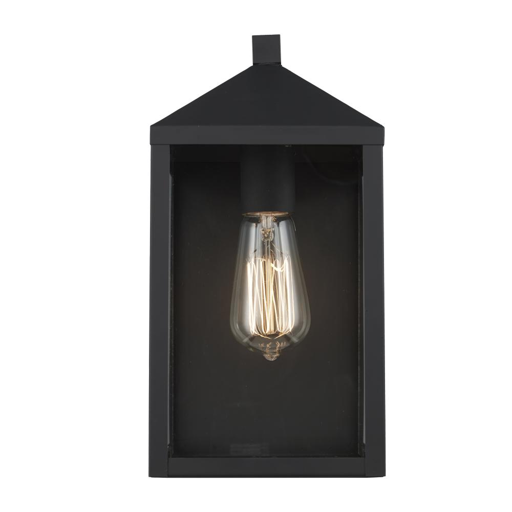 1LT WALL-6" CLEAR GLASS-BK