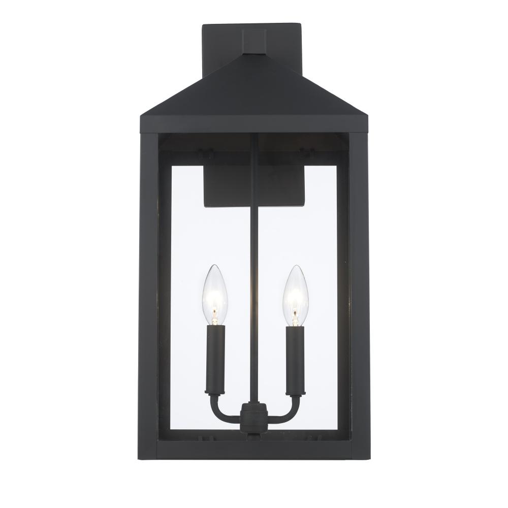 2LT WALL-10" CLEAR GLASS-BK