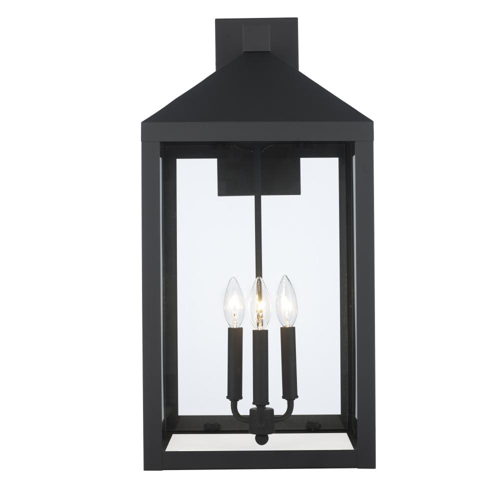 3LT WALL-12" CLEAR GLASS-BK