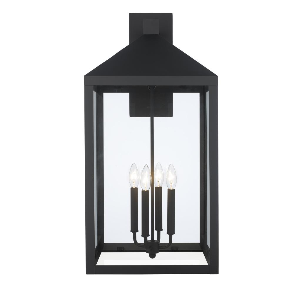 4LT WALL-14" CLEAR GLASS-BK