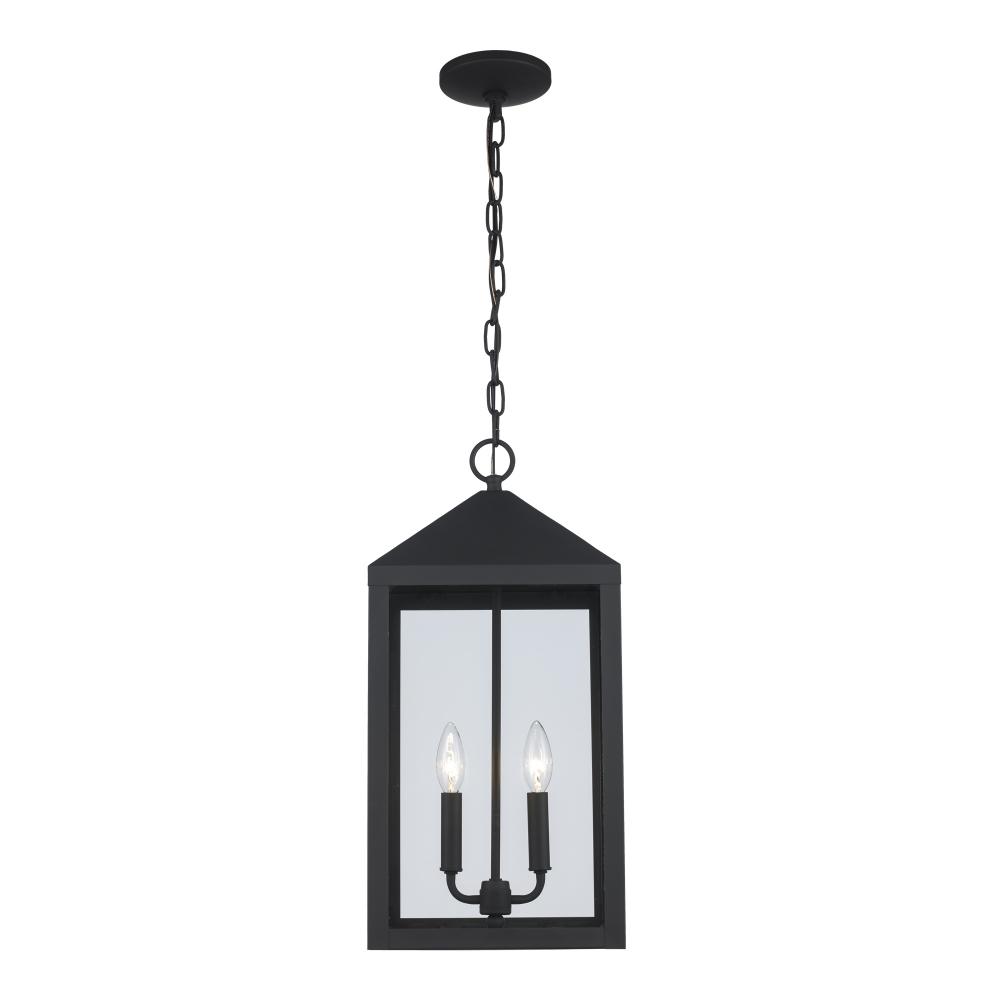 2LT HANGER-10" CLEAR GLASS-BK