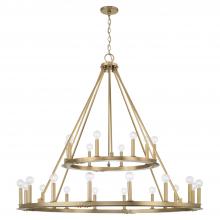 Capital Canada 4910AD - 24-Light Two-Tier Wagon Wheel Chandelier in Aged Brass