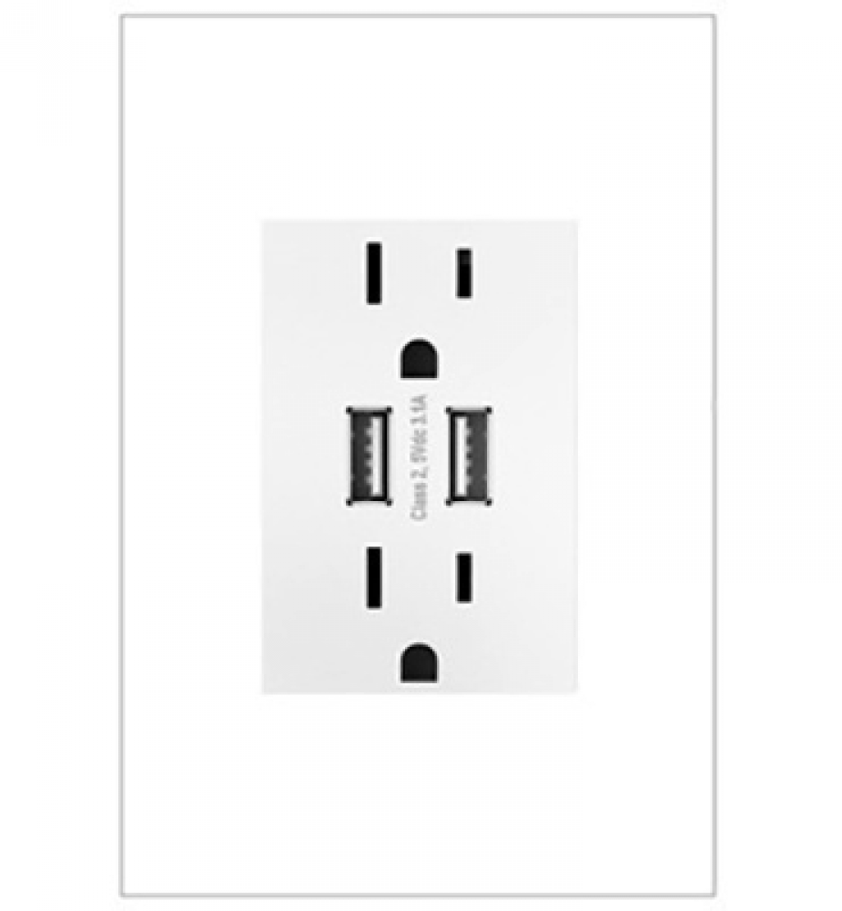 Dual USB Plus-Size Outlet Combo