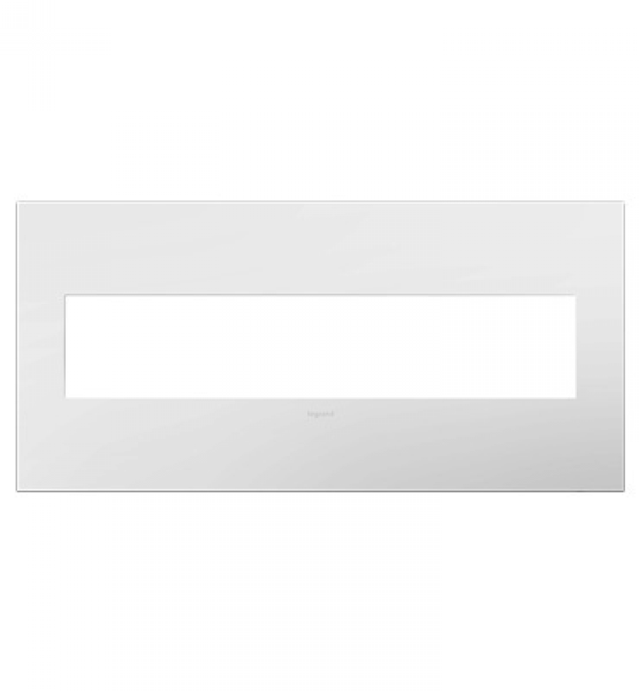 Gloss White-on-White, 5-Gang Wall Plate