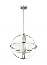 Generation Lighting 3124603EN3-962 - Alturas contemporary 3-light LED indoor dimmable ceiling chandelier pendant light in brushed nickel