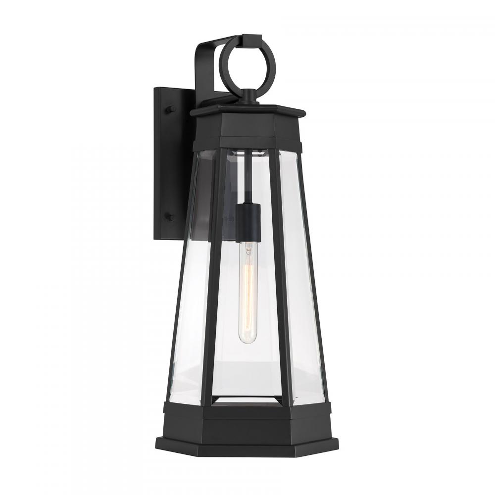 Payne 1-Light Outdoor Wall Lantern in Matte Black