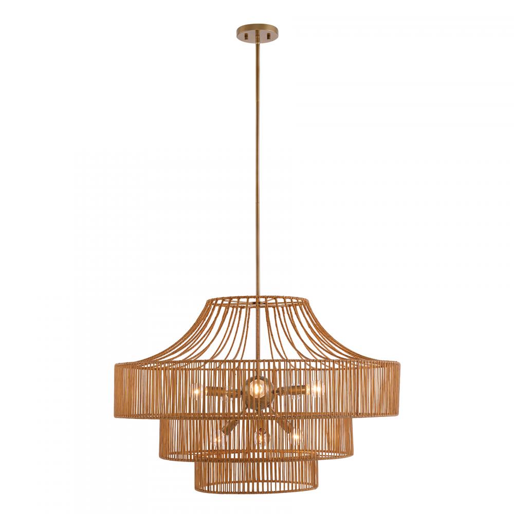 Medlock 8-Light Outdoor Chandelier in Burnished Brass