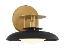 Savoy House Canada 9-1686-1-143 - Gavin 1-Light Wall Sconce in Matte Black with Warm Brass Accents