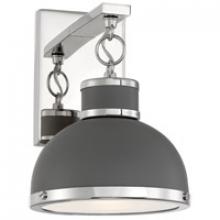 Savoy House Canada 9-8884-1-175 - Corning 1-Light Wall Sconce in Gray with Polished Nickel Accents