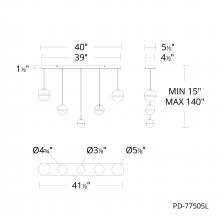 WAC Canada PD-77505L-BC - Cyllindra Chandelier Light