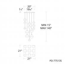 WAC Canada PD-77513S-AB - Cyllindra Chandelier Light