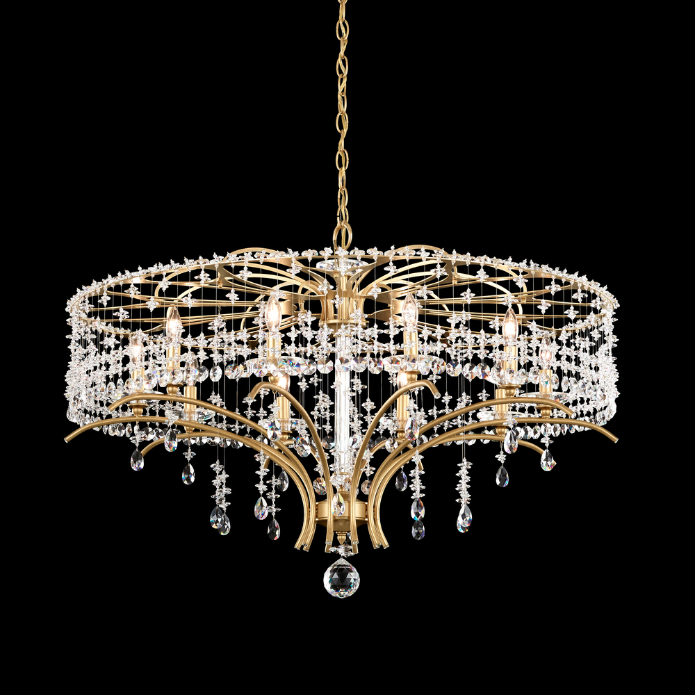 Bella Rose 10 Light 120V Chandelier in Etruscan Gold with Heritage Handcut Crystal