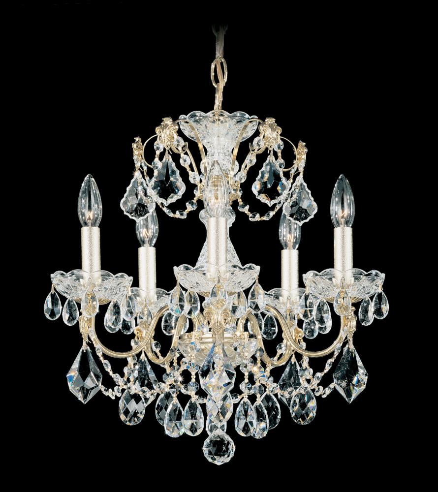 Century 5 Light 120V Chandelier in Aurelia with Clear Heritage Handcut Crystal