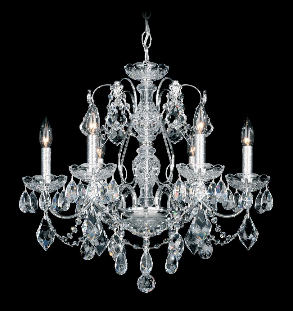 Century 6 Light 120V Chandelier in Aurelia with Clear Heritage Handcut Crystal