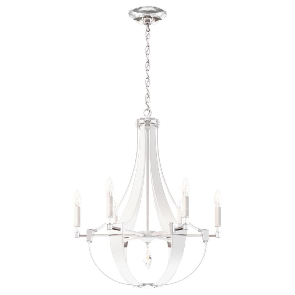 Crystal Empire 6 Light 120V Chandelier in White Pass with Radiance Crystal