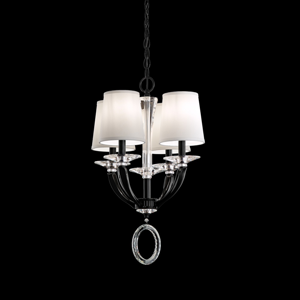 Emilea 4 Light 120V Mini Pendant in White with Clear Optic Crystal