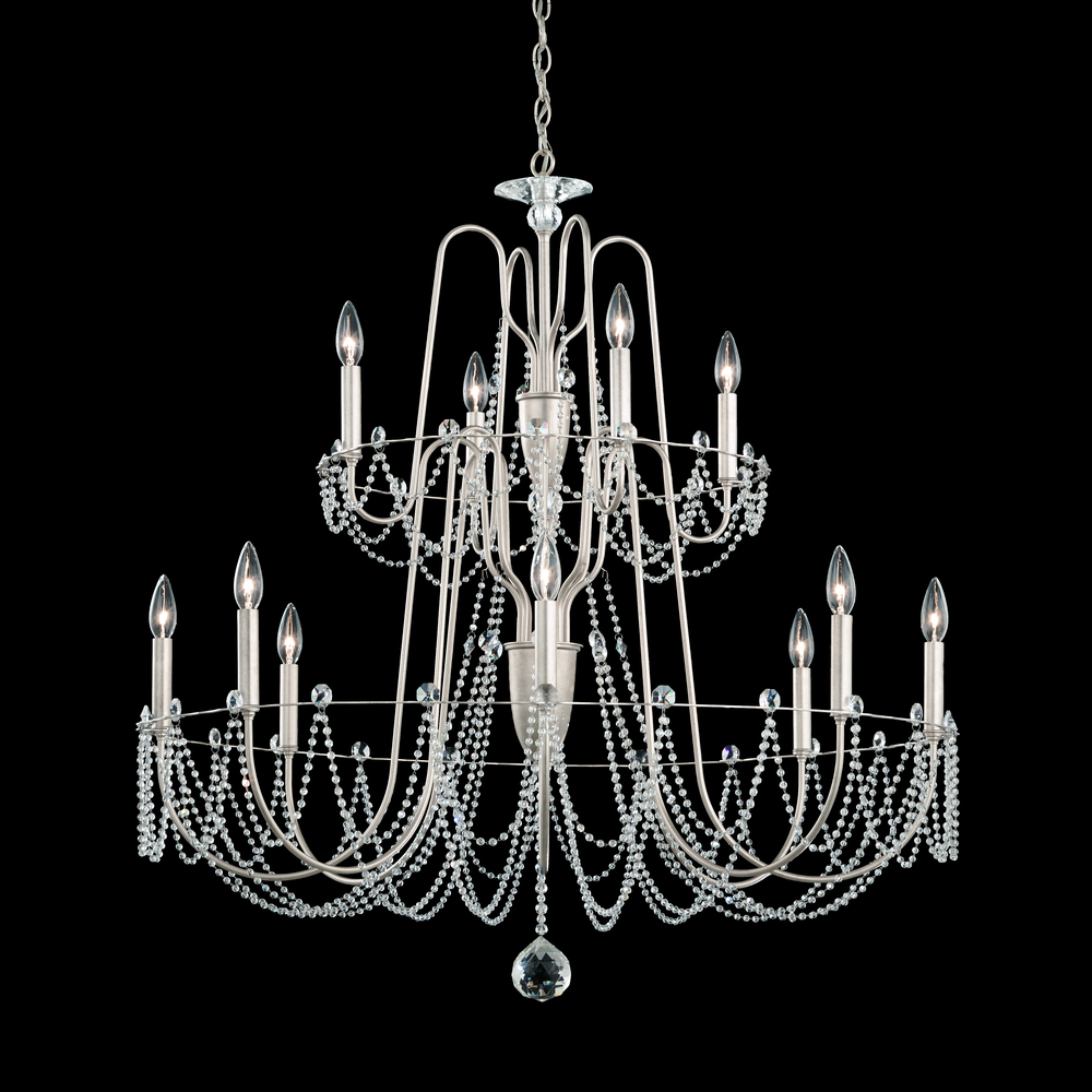 Esmery 12 Light 120V Chandelier in Ferro Black with Clear Optic Crystal