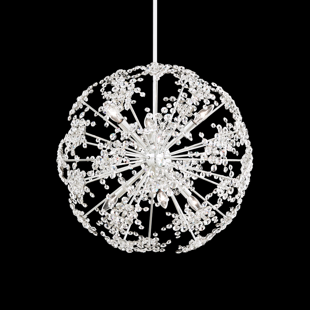 Esteracae 24IN 120V Pendant in White Luster with Radiance Crystal