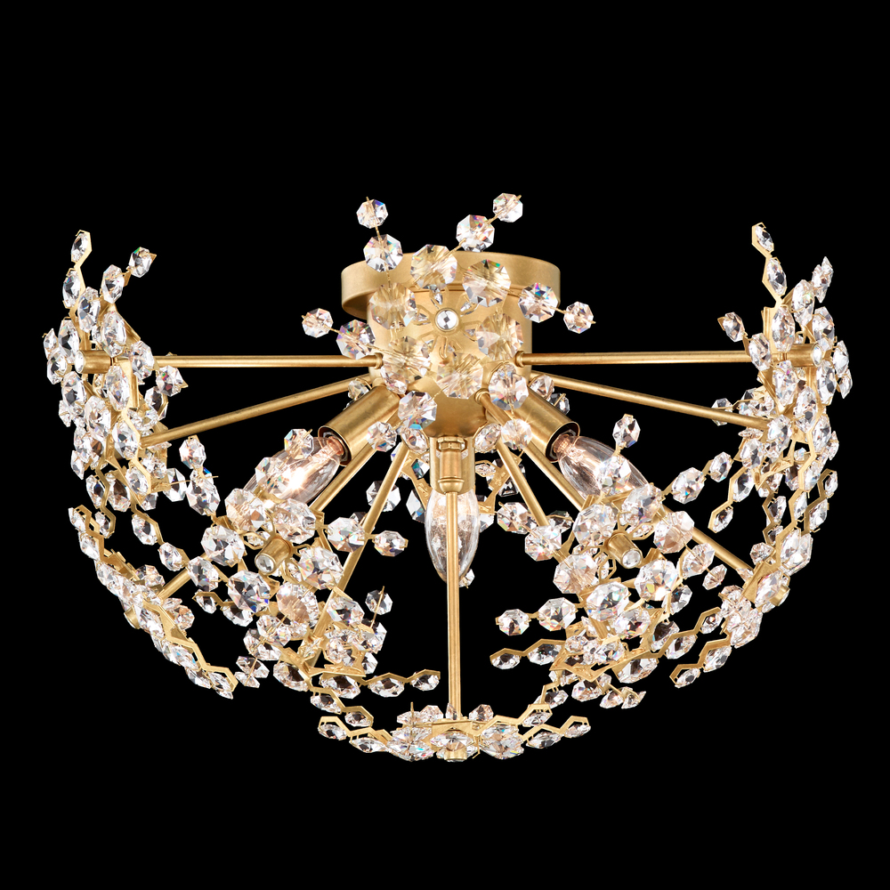 Esteracae 18IN 120V Flush Mount in Heirloom Gold with Radiance Crystal