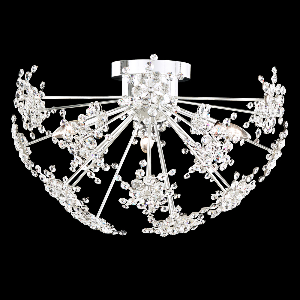 Esteracae 24IN 120V Flush Mount in White Luster with Radiance Crystal