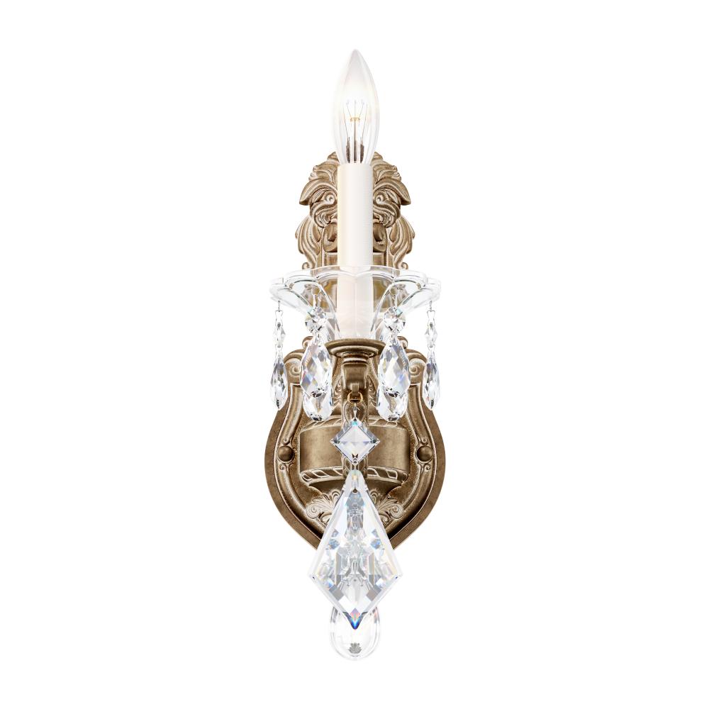 La Scala 1 Light 120V Wall Sconce in Etruscan Gold with Clear Heritage Handcut Crystal