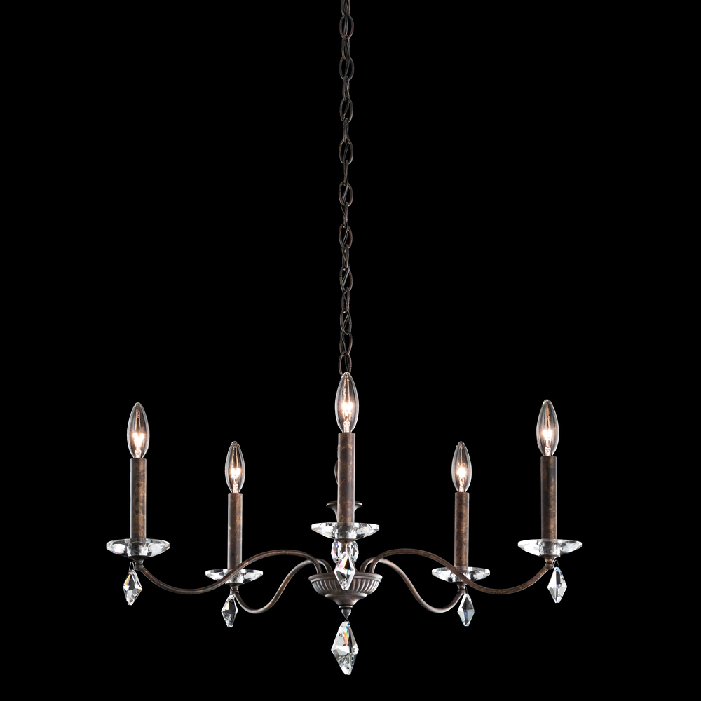 Modique 5 Light 120V Chandelier in Black with Clear Heritage Handcut Crystal