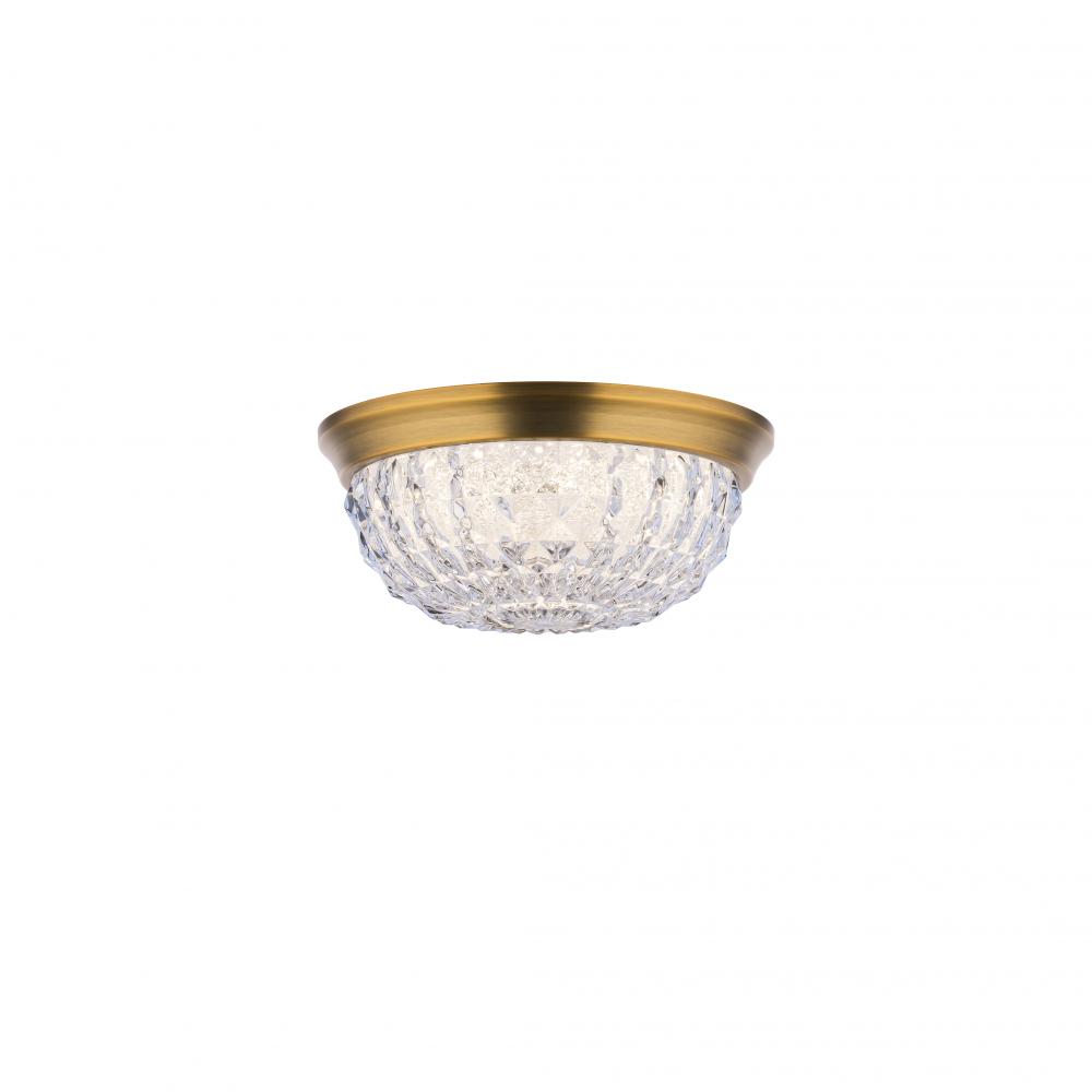 Genoa 9IN LED 3000K/3500K/4000K 120V Flush Mount in Polished Chrome with Optic Crystal