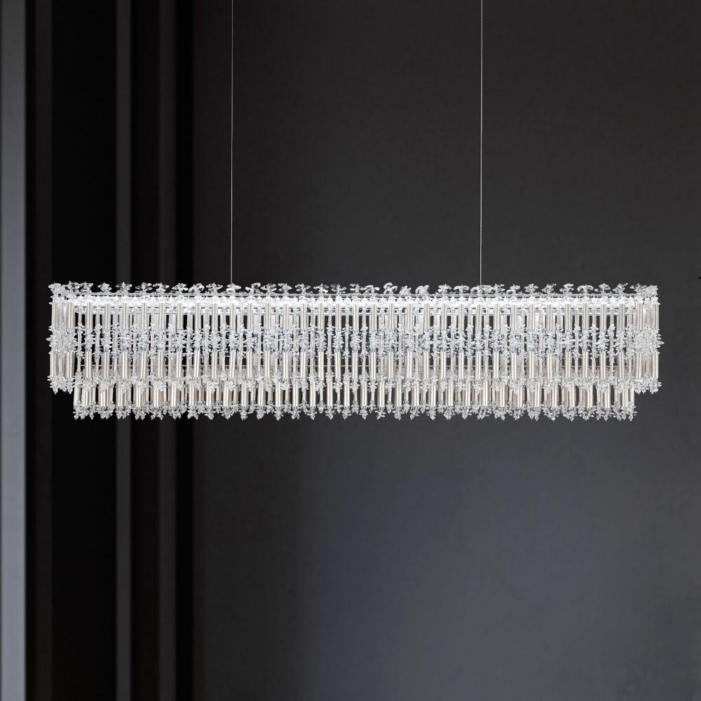 Tahitian 48in LED 3000K/3500K/4000K 120V-277V Linear Pendant in Black with Clear Optic Crystal