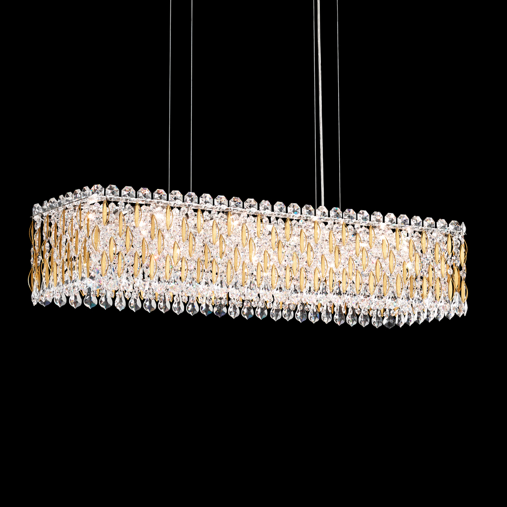 Sarella 13 Light 120V Linear Pendant in Polished Stainless Steel with Clear Crystals from Swarovsk