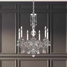 Schonbek 1870 HA5806N-40H - Hamilton Nouveau 7 Light 120V Chandelier in Polished Silver with Clear Heritage Handcut Crystal