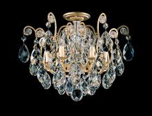 Schonbek 1870 3784-23 - Renaissance 6 Light 120V Semi-Flush Mount in Etruscan Gold with Clear Heritage Handcut Crystal